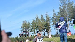 Adrien Fourmaux massive 68m jump Rally Finland Ruuhimäki Power stage 2021 [upl. by Caldera]