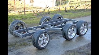 Homemade QUAD 6x6 WHEELS With CAR ENGINE  Part 1 [upl. by Mungovan30]