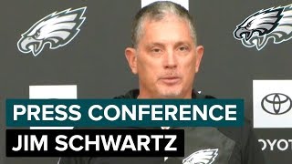 Jim Schwartz Commends Jenkins Cox amp Philly Defense in Week 12  Eagles Press Conference [upl. by Novonod]