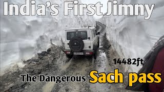 INDIAS Frist Jimny at Sach pass 14482ft  snow ki 50ft ki Diwar  Jimny se ye ummid Nahi thi [upl. by Karolyn766]