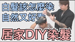 ＤＩＹ染髮分享｜白髮自己染｜簡單手法完成  髮型師諾曼 [upl. by Aldridge]