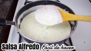 SALSA ALFREDO CASERA PARA PASTAS  receta facil [upl. by Zobias]