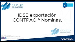 CONTPAQi NOMINAS EXPORTACION IDSE [upl. by Baal]