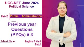 Previous year Questions3  by Poorti Sharma  NTA UGC NETJRF 2024 SET Exam Public Administration [upl. by Ainelec]