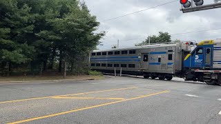 LIRR dual mode tows a C3 Bilevel through the South Oyster Bay road crossing [upl. by Delphina473]