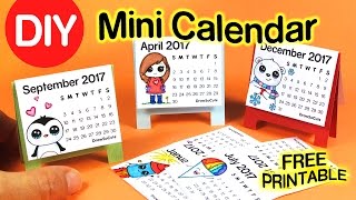 DIY How to Make Mini Calendar step by step EASY 2017  Fun Craft [upl. by Eciralc]