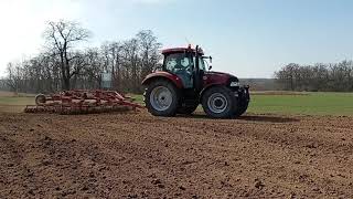 Seedbed preparation with Case IH Maxxum 110 amp Kongskilde Germinator [upl. by Averyl]