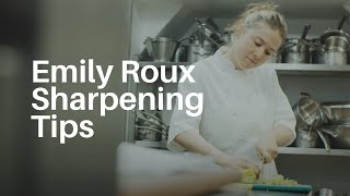 Emily Roux  The Best Way To Sharpen Your Global Knives [upl. by Aitan]