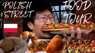 POLISH STREET FOOD TOUR  Zapiekanki Kotlet Obwarzanki and TRADITIONAL FOODS in KRAKOW POLAND [upl. by Aneeb255]