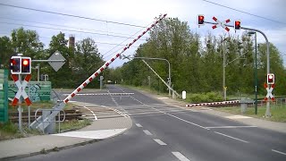 Spoorwegovergang Lauta D  Railroad crossing  Bahnübergang [upl. by Warwick]