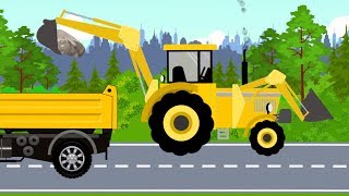 Tractor or Excavator or Bulldozer  What vehicle Construction machinery for children  cartoon [upl. by Sutniuq]