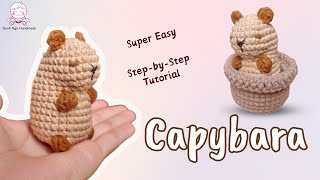 How To Crochet A Capybara Keychain Amigurumi  stepbyStep Tutorial [upl. by Anoved]