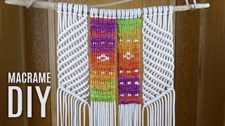 Modern Macramé Tapestry Wall Hanging Tutorial  Home Decor Idea [upl. by Lonergan]