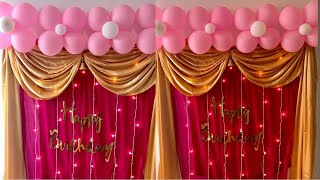 Simple birthday decoration  birthday decoration using saree and dupatta  birthday [upl. by Jeanne]