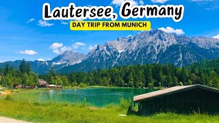 Lautersee Mittenwald  Beautiful Lake to visit in Bavaria Germany  Day Trip from Munich Germany [upl. by Traci676]