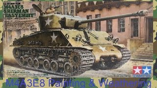 Tamiya 135 M4A3E8 Sherman Tank  Painting amp Weathering [upl. by Odareg]