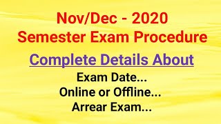 Periyar University Semester Exam procedure novdec 2020  Semester exam date online or offline [upl. by Diane]