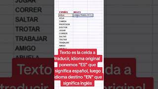 👉 Como traducir de español a inglés con Excel [upl. by Angelita]