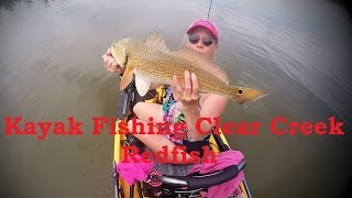 Kayak Fishing Clear Creek Redfish Galveston Tx [upl. by Norre]