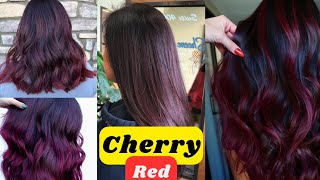 Cherry Red 🍒Hair Color Demanding Shade  Highlift And Prilightning Dark Light Both Shade Salonfact [upl. by Akirahc621]