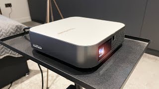 The Compact amp Powerful ViewSonic M2e Projector with Harman Kardon Audio [upl. by Lirbij]