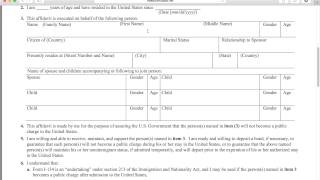 New I134  How to Fill out Form I 134 Declaration of Financial Support  for k B F and M Visas [upl. by Nottirb202]