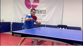 Butterfly Training Tips with Geovanny Coello  Amicus Training  2 Backhand Loops amp 2 Forehand Loops [upl. by Clayborne]