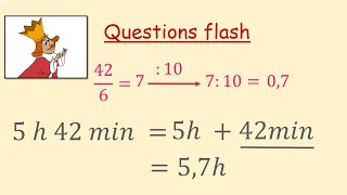 Convertir des heures et minutes en heures décimales  Questions flash [upl. by Iaj881]