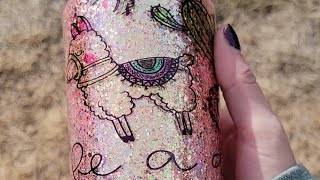 Sublimation Glass Glitter Tumbler  a new take on the snowglobe tumblers Gorgeous results Part 12 [upl. by Aneri]