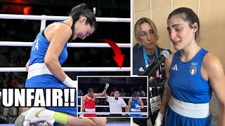 Boxer Makes Female Angela Carini QUIT in 46 Seconds After HARD BLOWS 2024 Paris Olympics [upl. by Schilit366]