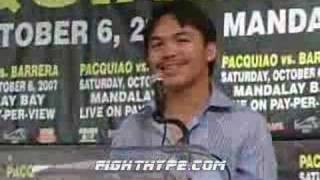 FH VIDEO PACQUIAOBARRERA PRESS CONFERENCE [upl. by Attekal93]