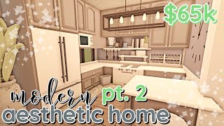 Aesthetic Bloxburg Modern House Build PART 2 [upl. by Namie]