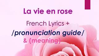 Easy Lyrics La vie en rose Edith Piaf [upl. by Aserret]