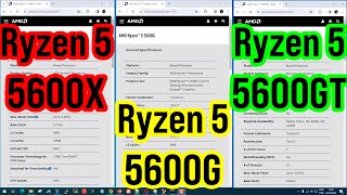 Ryzen 5 5600GT vs Ryzen 5 5600G vs Ryzen 5 5600X  Processadores AMD Ryzen 5 5600 [upl. by Ilka]