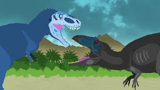 Dinosaurs Cartoons Battles Tyrannosaurus vs Giganotosaurus  DinoMania [upl. by Sunil]