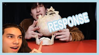 Responding to unboxing a real human skull [upl. by Nevi]