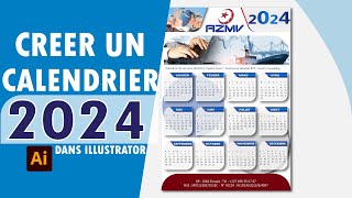 CALENDRIER 2024  Comment créer un calendrier facile avec Adobe Illustrator [upl. by Clarice]