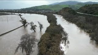 Historic towns residents eye Salinas River as it rises past flood stage [upl. by Lorri]