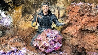 Found Rare 50000 Amethyst Crystal While Digging at a Private Mine Unbelievable Find [upl. by Margie]