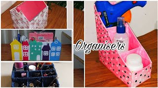 4 Very Beautiful Cardboard Organizers at home  Cardboard Ideas  Noorpreetcreativity [upl. by Oletha]