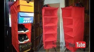 como confeccionar una zapatera u organizador facil y sencillo HOW TO MAKE A SHOE RACK OR ORGANIZER [upl. by Dew]