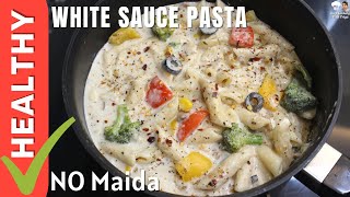 White Sauce Pasta Recipe  Healthy White Sauce without Maida  No Maida White Sauce Pasta [upl. by Elatnahc]