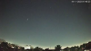 Timelapse Mexico City CDMX  Meteorito o Bólido vel real y a 15 16NOV23 148 hrs ORIENTE [upl. by Nnaeitak]