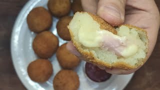 BOMBAS DE PAPA RELLENAS DE JAMÓN Y MUZZARELLA [upl. by Sugirdor]