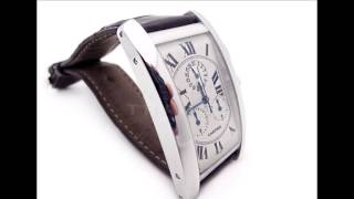 Cartier Tank Americaine Chronograph Chronoflex 18k White Gold Ref W2603356 [upl. by Fairbanks]