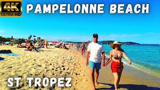 Beach Walk Saint Tropez 🧡 Pampelonne Beach in 4K 💛 18th July 2021 [upl. by Lahsiv587]