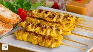 Como hacer Pollo Satay estilo Thai quotKai Satayquot ไก่สะเต๊ะ [upl. by Yenettirb919]