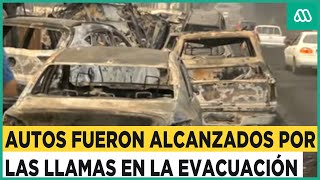 Estremecedora imagen Vehículos fueron alcanzados por las llamas durante evacuación [upl. by Aierb]