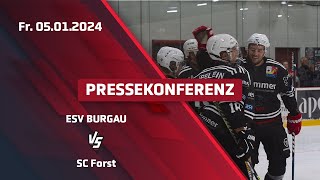 Eisbären TV  Pressekonferenz 05012024 ESV Burgau vs SC Forst 52 [upl. by Oderfliw]