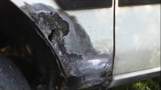 How to repair a rust hole on your vehicle [upl. by Meadows]